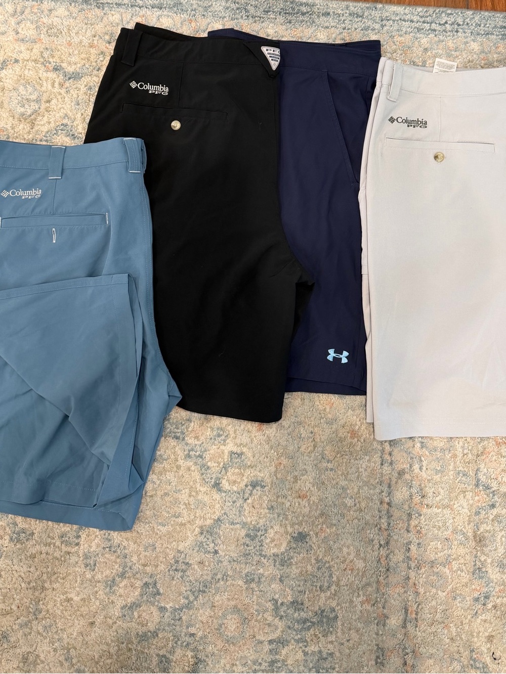 LOT OF 4 Columbia Men's Performance Shorts and underarmour  all size 42